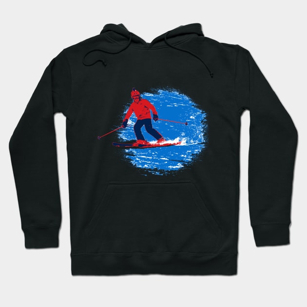 Let's Ski! - Downhill Skier Hoodie by Highseller